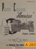 American Tool Works-American Tool, Pacemaker Lathes, 14\" 16\" 20\" 25\", B-F, Parts & Drawings Manual-14\"-16\"-20\"-25\"-Style B-Style C-Style D-Style E-Style F-01